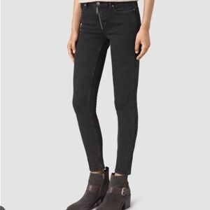 All Saints Low Rise Track Coated jeans